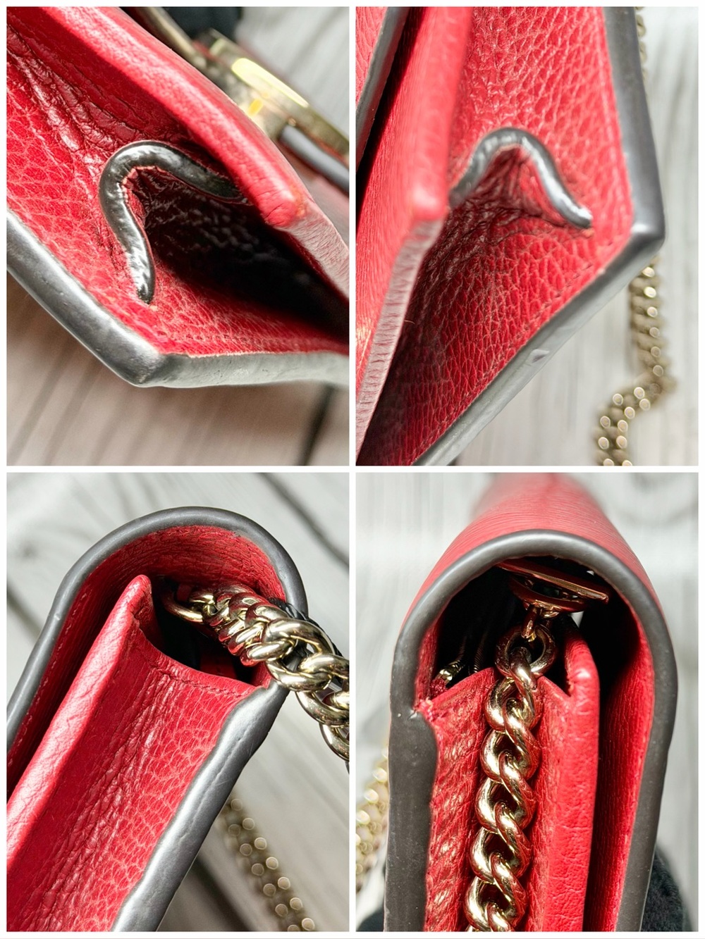 PRE LOVED Gucci Leather Interlocking G Wallet on Chain Crossbody Bag - Picture 9 of 10